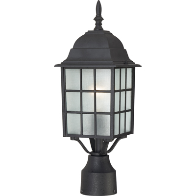 Nuvo Lighting 60/4909  Adams - 1 Light - 17" Outdoor Post with Frosted Glass in Textured Black Finish